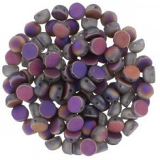 Czech 2-hole Cabochon kralen 6mm Crystal Sliperit Full Matted